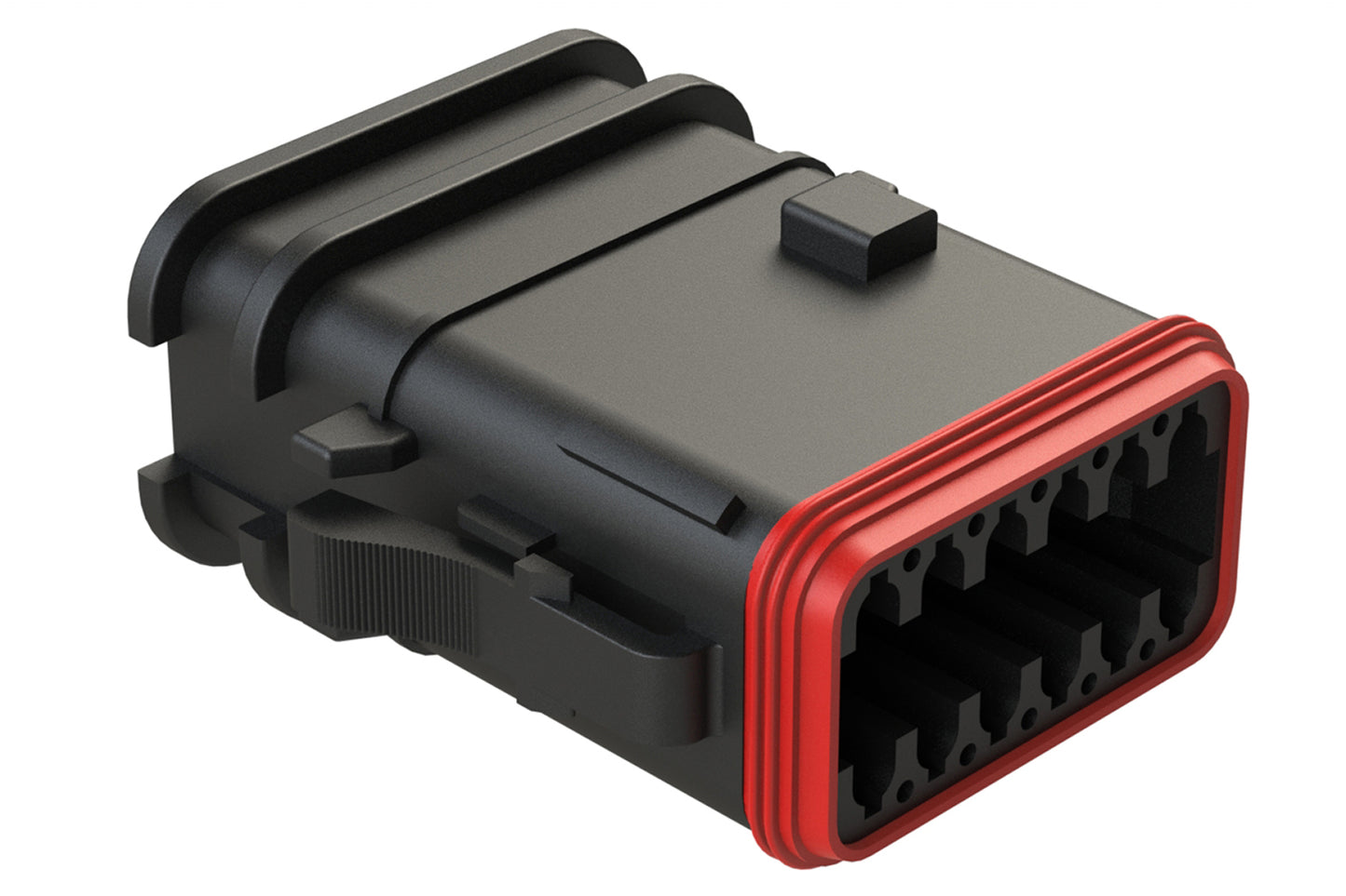 AT06-12SC-OMRDBLK 12 Position Overmolded Plug, Socket, Reduced Seal, Keyed C, Black