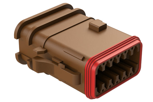 AT06-12SC-OMRDBRN 12 Position Overmolded Plug, Socket, Reduced Seal, Keyed C, Brown
