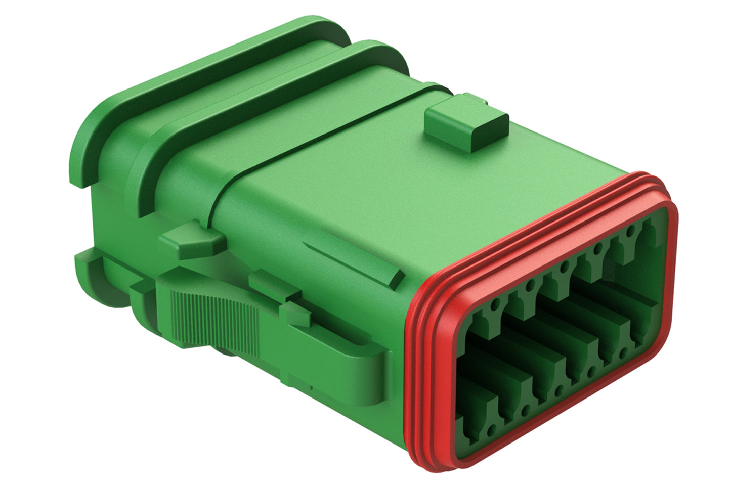 AT06-12SC-OMRDGRN 12 Position Overmolded Plug, Socket, Reduced Seal, Keyed C, Green