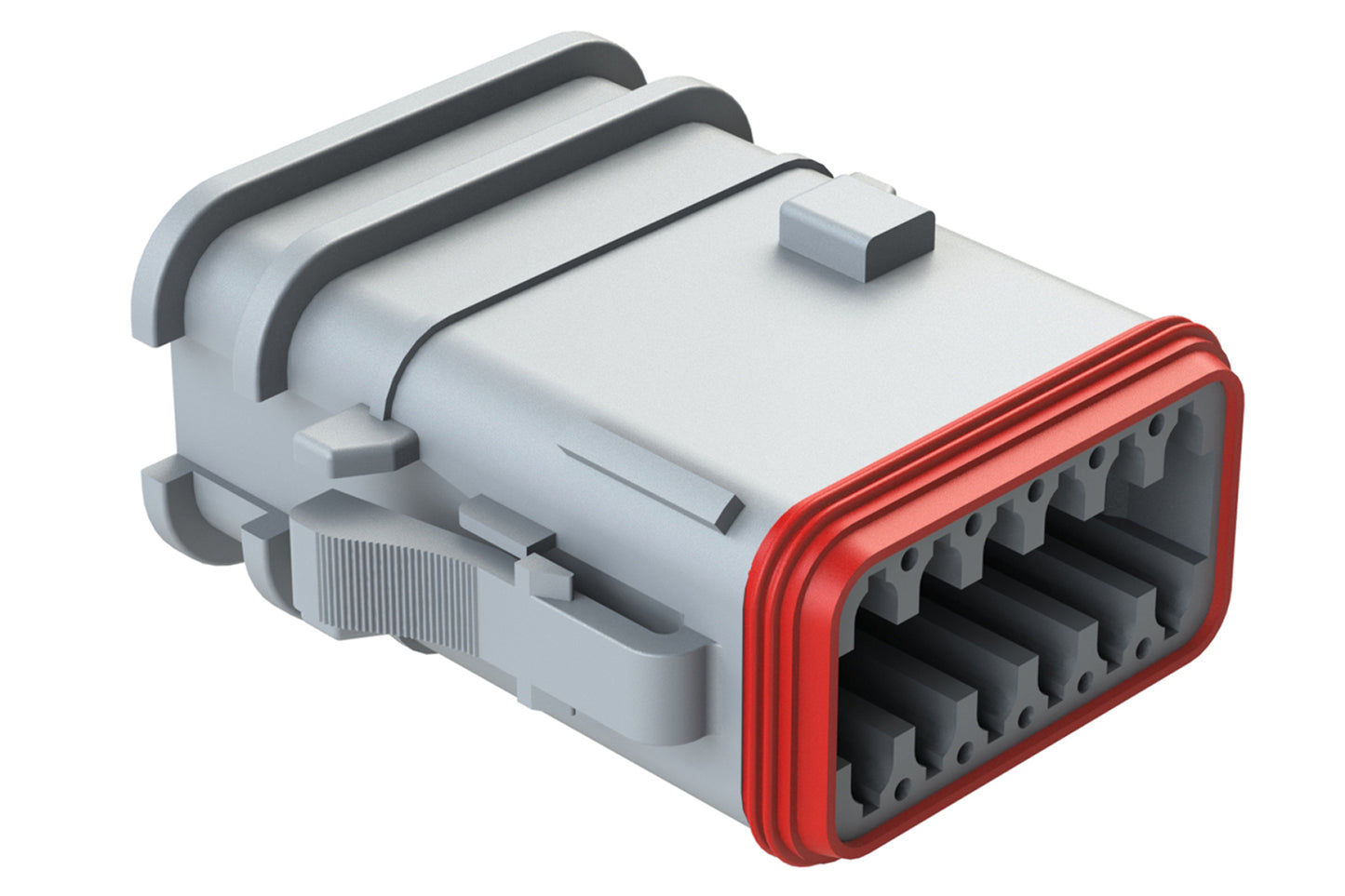 AT06-12SC-OMRDGRY 12 Position Overmolded Plug, Socket, Reduced Seal, Keyed C, Grey