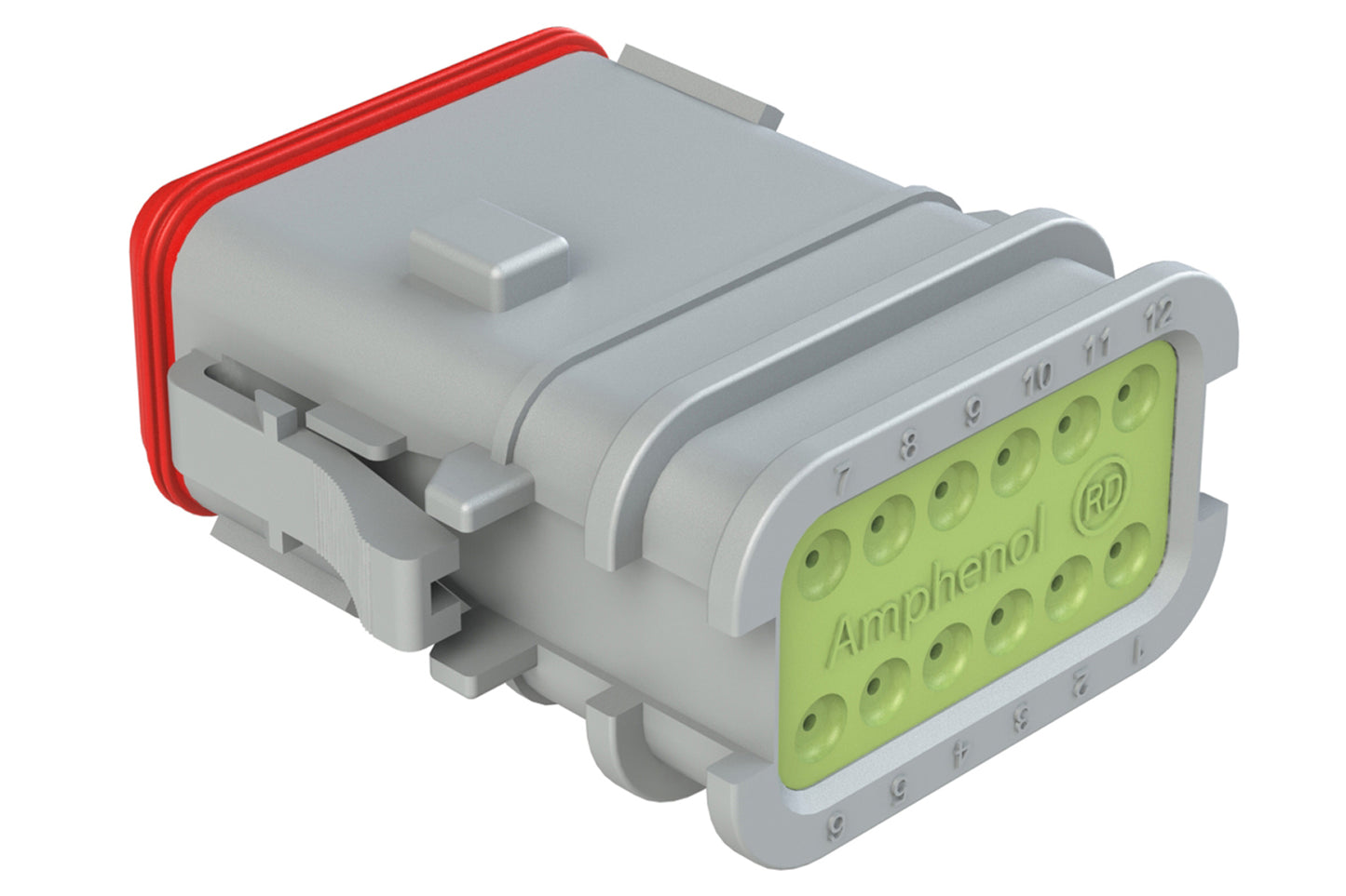AT06-12SC-OMRDGRY 12 Position Overmolded Plug, Socket, Reduced Seal, Keyed C, Grey