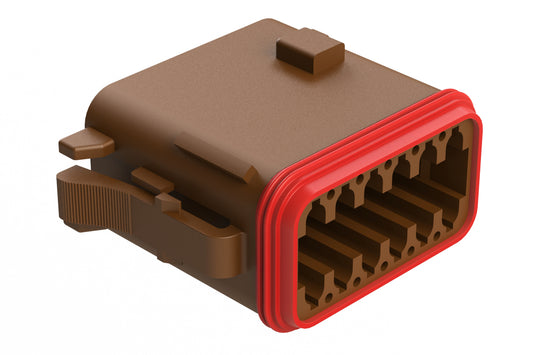 AT06-12SC-RDBRN 12-Way Plug, Female Connector with C Position Key and Reduced Diameter Seal (E-Seal), Brown