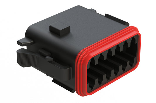 AT06-12SD-BLK 12-Way Plug, Female Connector with D Position Key, Black