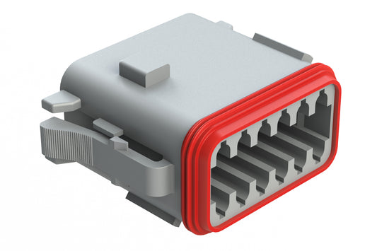 AT06-12SD-GRY 12-Way Plug, Female Connector with D Position Key, Grey