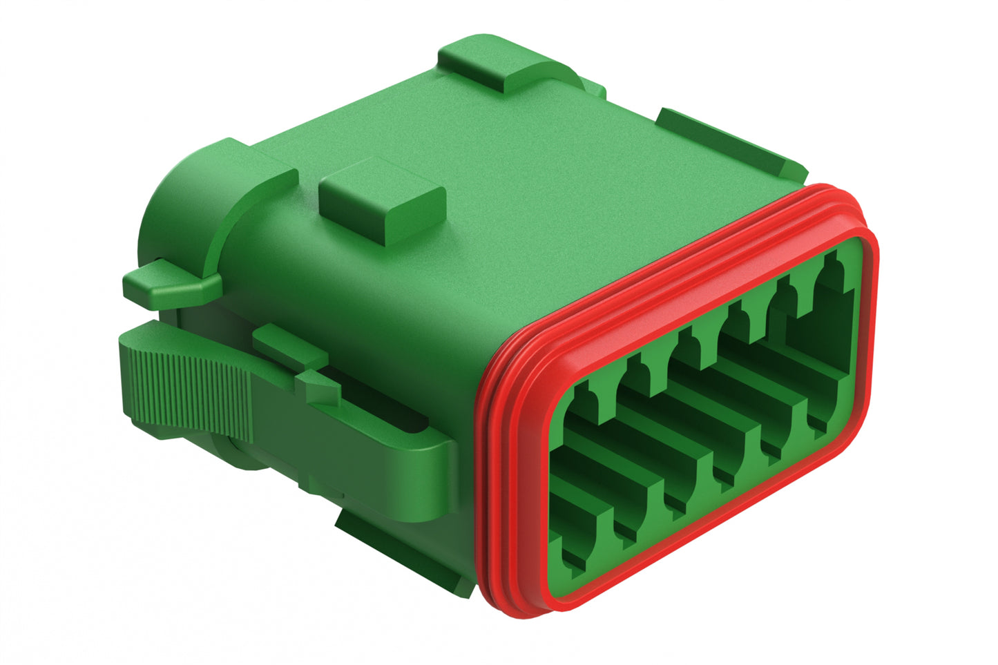 AT06-12SD-MMGRN 12-Way Plug, Female Connector with D Position Key and Reduced Diameter Seal (E-Seal) and Enhanced Seal Retention (P012), End Cap, Green