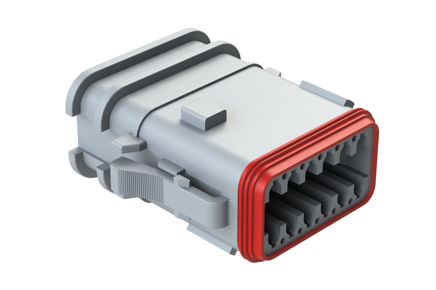 AT06-12SD-OMGRY 12 Position Overmolded Plug, Socket, Keyed D, Grey