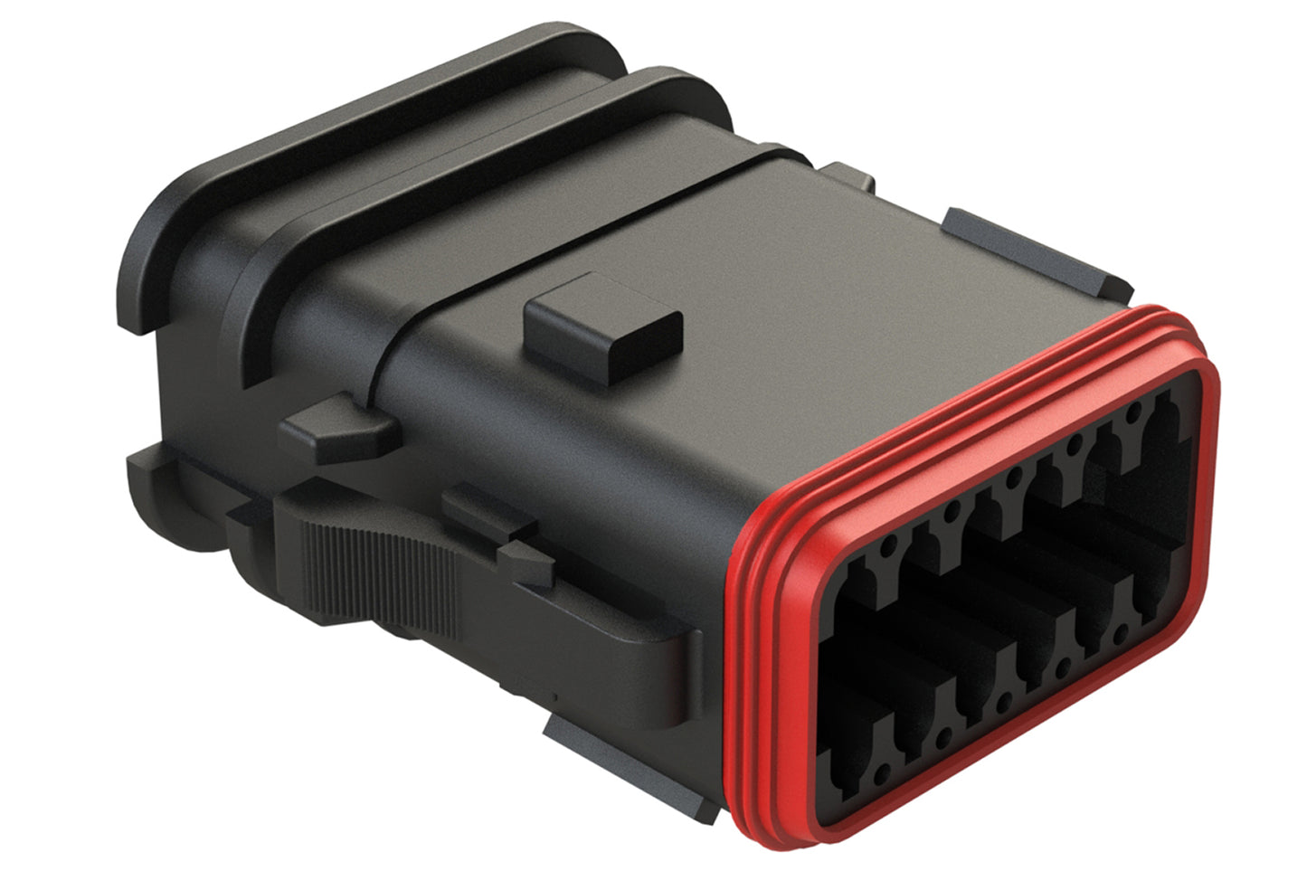 AT06-12SD-OMRDBLK 12 Position Overmolded Plug, Socket, Reduced Seal, Keyed D, Black