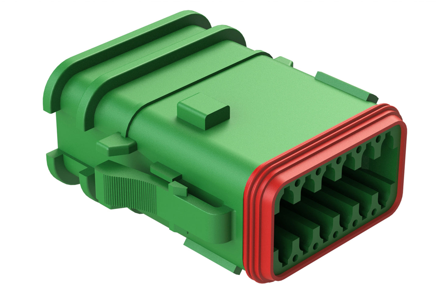 AT06-12SD-OMRDGRN 12 Position Overmolded Plug, Socket, Reduced Seal, Keyed D, Green