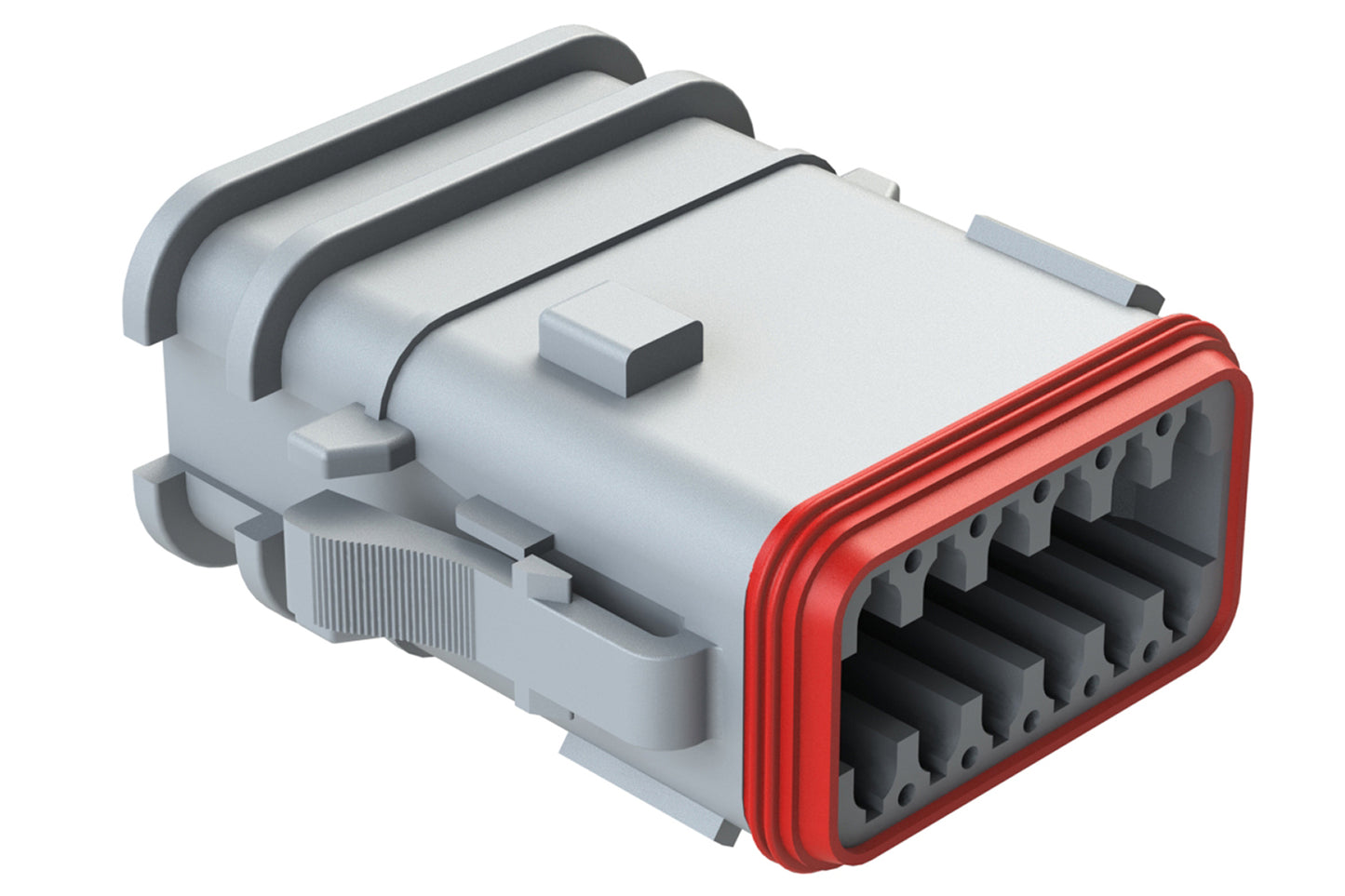 AT06-12SD-OMRDGRY 12 Position Overmolded Plug, Socket, Reduced Seal, Keyed D, Grey