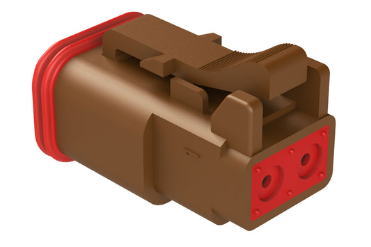 AT06-2S-BRN 2-Way Plug, Female Connector, Brown