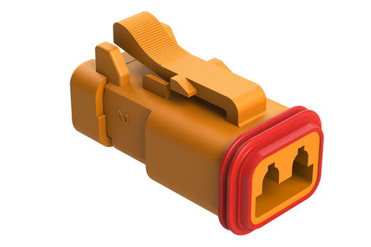 AT06-2S-EC01ORG 2-Way Plug, Female Connector with End Cap, Orange
