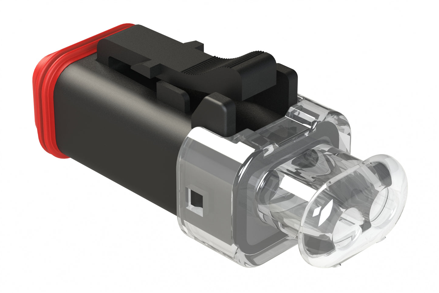 AT06-2S-LED2401 2 -Way Plug LED, 24V, Clear End Cap, Black