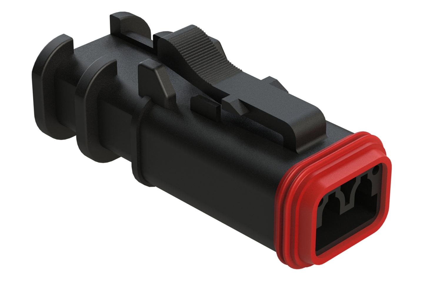 AT06-2S-OMRDBLK 2 Position Overmolded Plug, Socket, Reduced Seal, Black