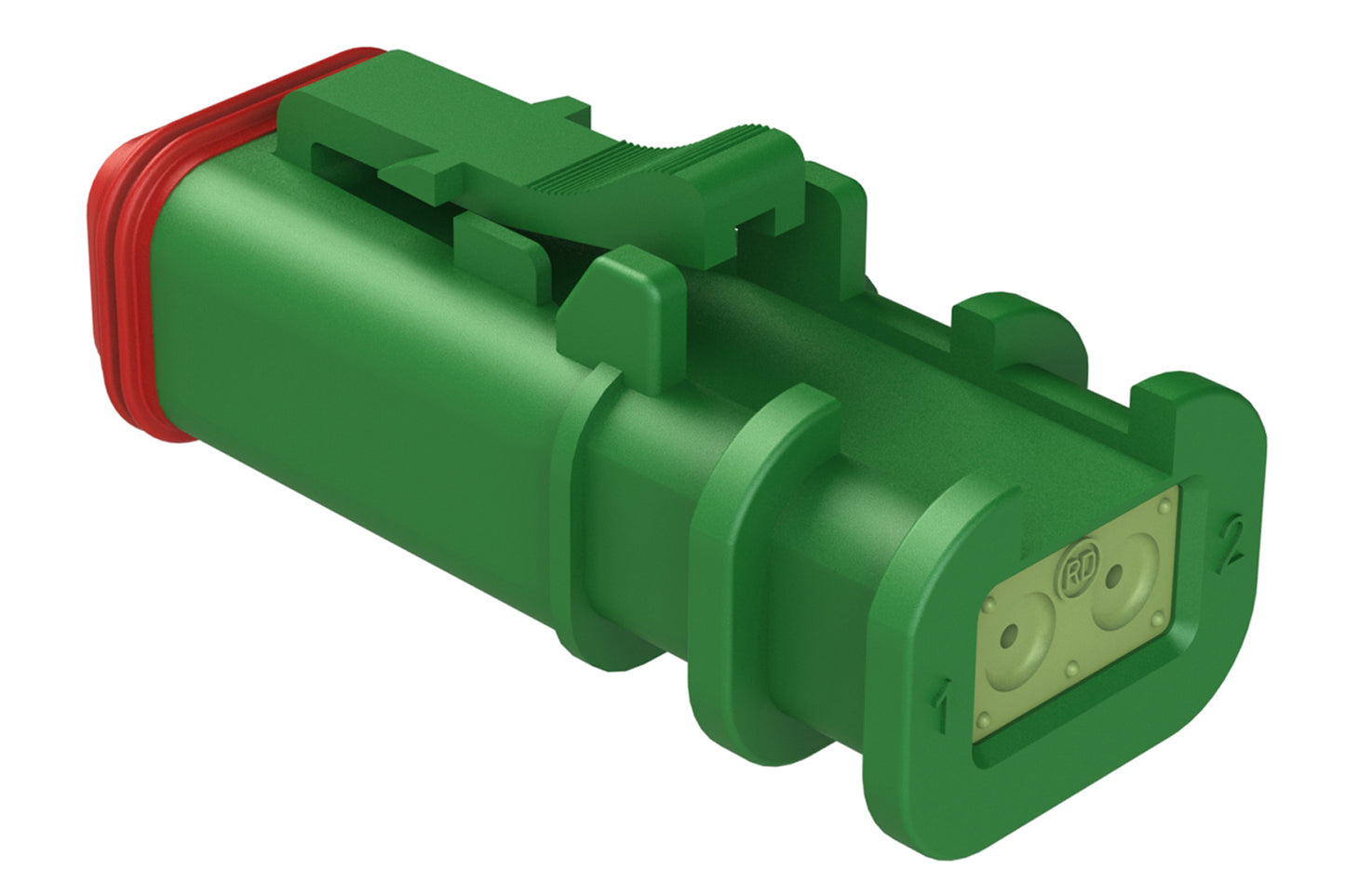 AT06-2S-OMRDGRN 2 Position Overmolded Plug, Socket, Reduced Seal, Green