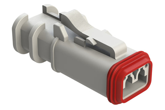 AT06-2S-OMRDWHT 2 Position Overmolded Plug, Socket, Reduced Seal, White