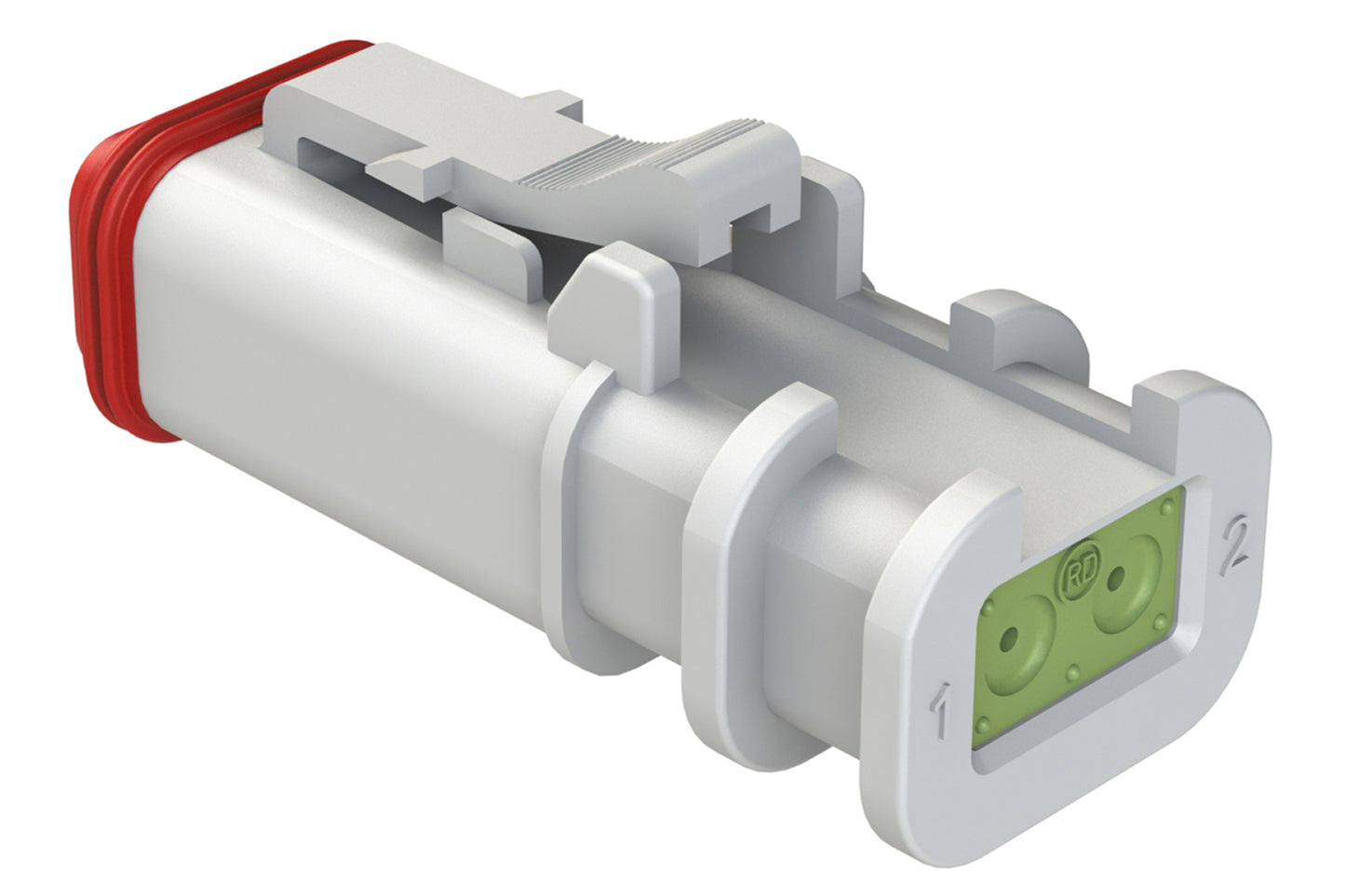 AT06-2S-OMRDWHT 2 Position Overmolded Plug, Socket, Reduced Seal, White