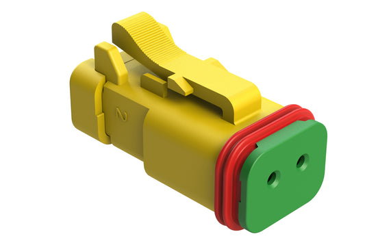 AT06-2S-R120YEL 2-Way, Plug, 120 OHM Resistor, NI Sockets, Standard Wedgelock, Yellow