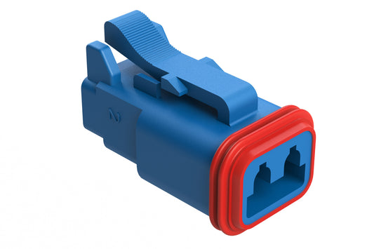 AT06-2S-RD01BLU 2-Way Plug, Female Connector with Reduced Diameter Seal (E-Seal), Blue