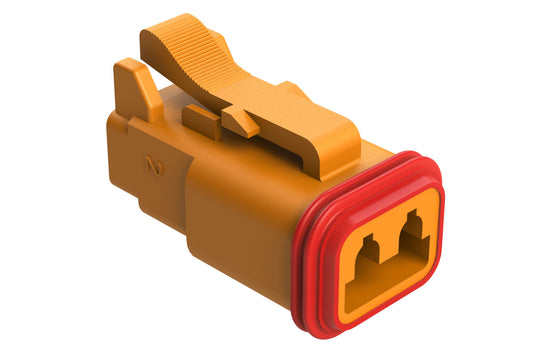 AT06-2S-RD01ORG 2-Way Plug, Female Connector, Orange