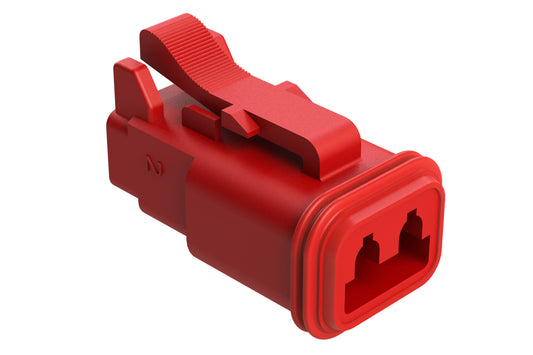 AT06-2S-RD01RED 2-Way Plug, Female Connector, Red