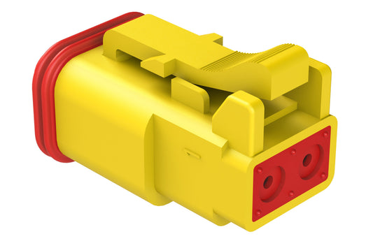 AT06-2S-YEL 2-Way Plug, Female Connector, Yellow