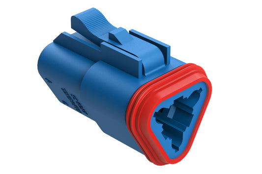 AT06-3S-BLU 3-Way Plug, Female Connector, Blue