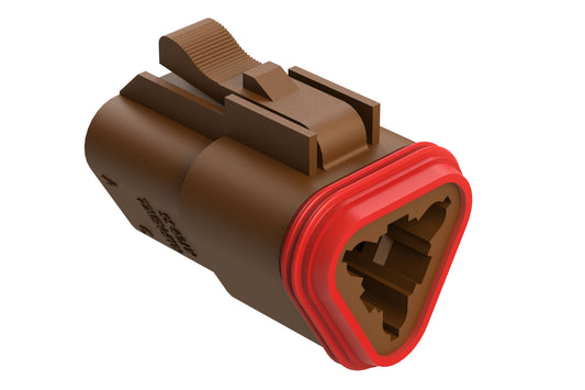 AT06-3S-BRN 3-Way Plug, Female Connector, Brown