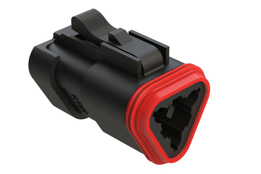 AT06-3S-EC01BLK 3-Way Plug, Female Connector with End Cap, Black. DT06-3S-EP06, DT06-3S-E005