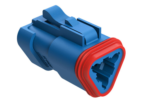 AT06-3S-EC01BLU 3-Way Plug, Female Connector with End Cap, Blue