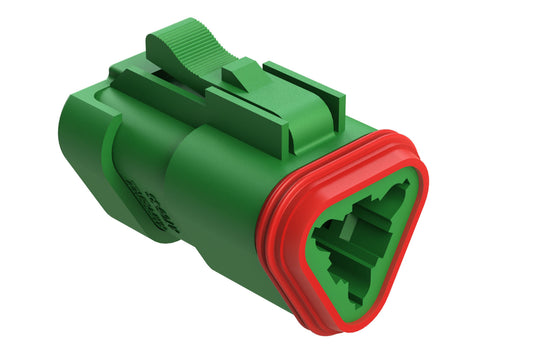 AT06-3S-EC01GRN 3-Way Plug, Female Connector with End Cap, Green