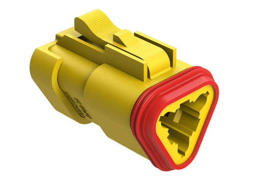 AT06-3S-EC01YEL 3-Way Plug, Female Connector with End Cap, Yellow