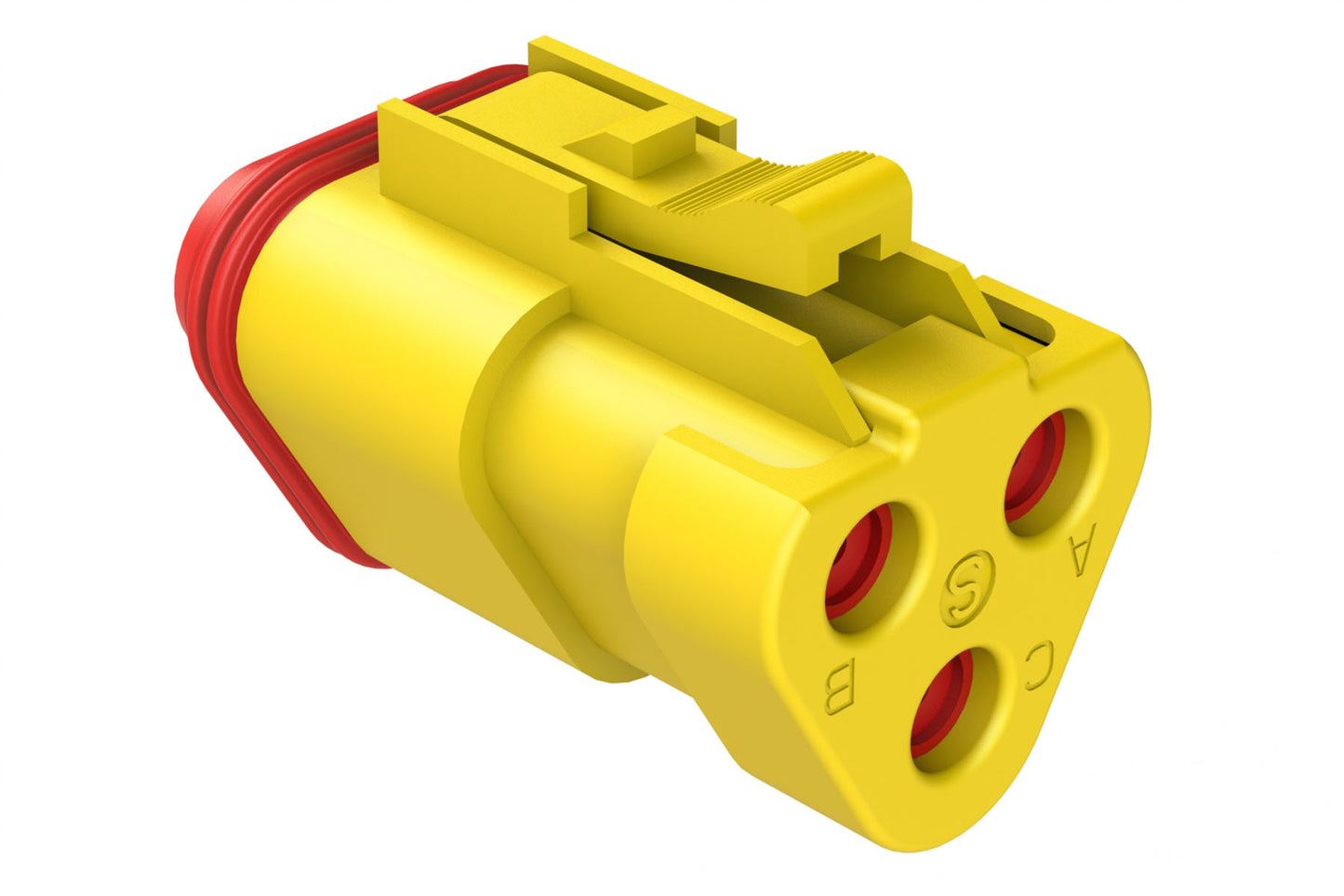 AT06-3S-EC01YEL 3-Way Plug, Female Connector with End Cap, Yellow