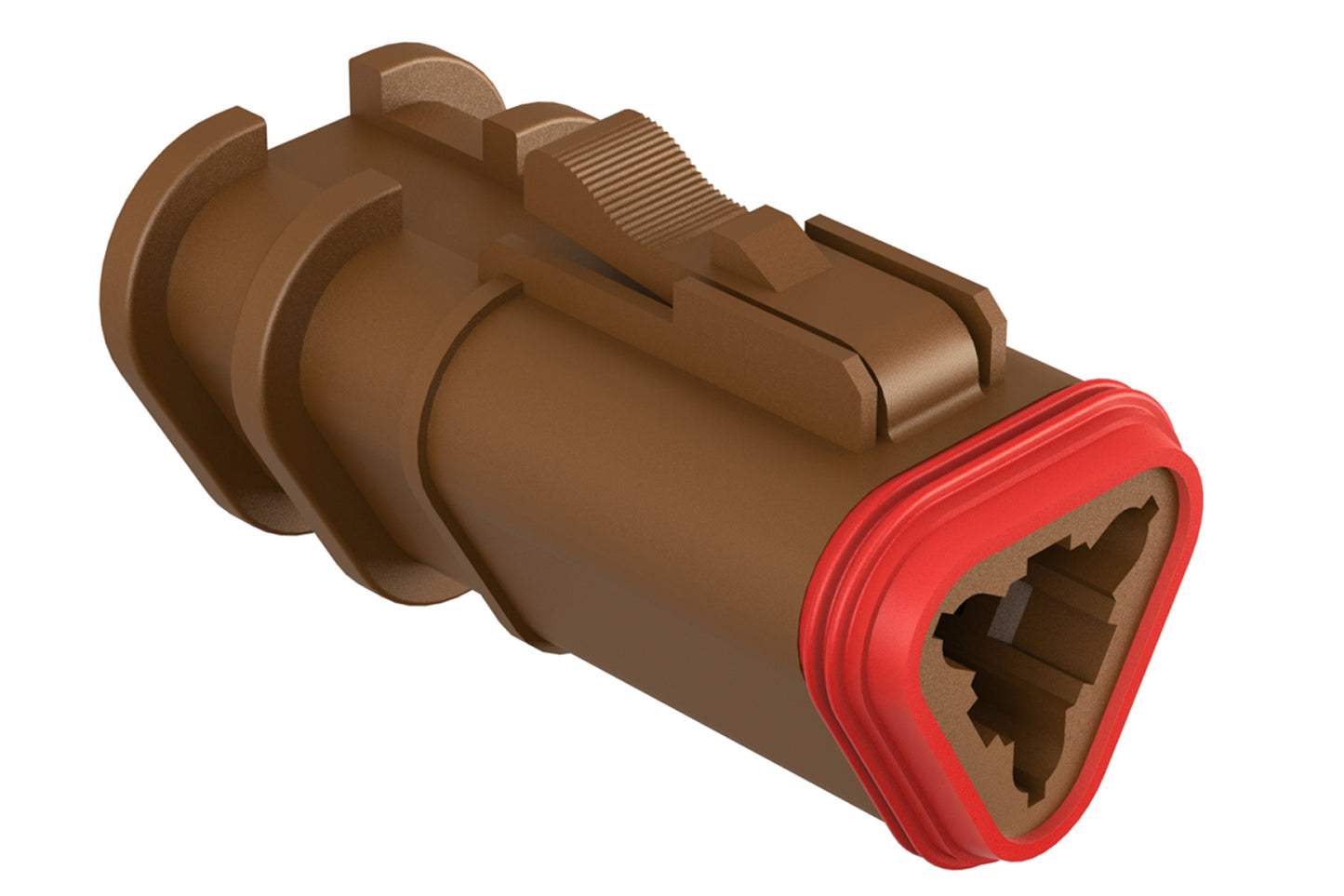 AT06-3S-OMRDBRN 3 Position Overmolded Plug, Socket, Reduced Seal, Brown