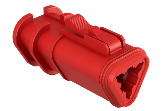 AT06-3S-OMRDRED 3 Position Overmolded Plug, Socket, Reduced Seal, Red