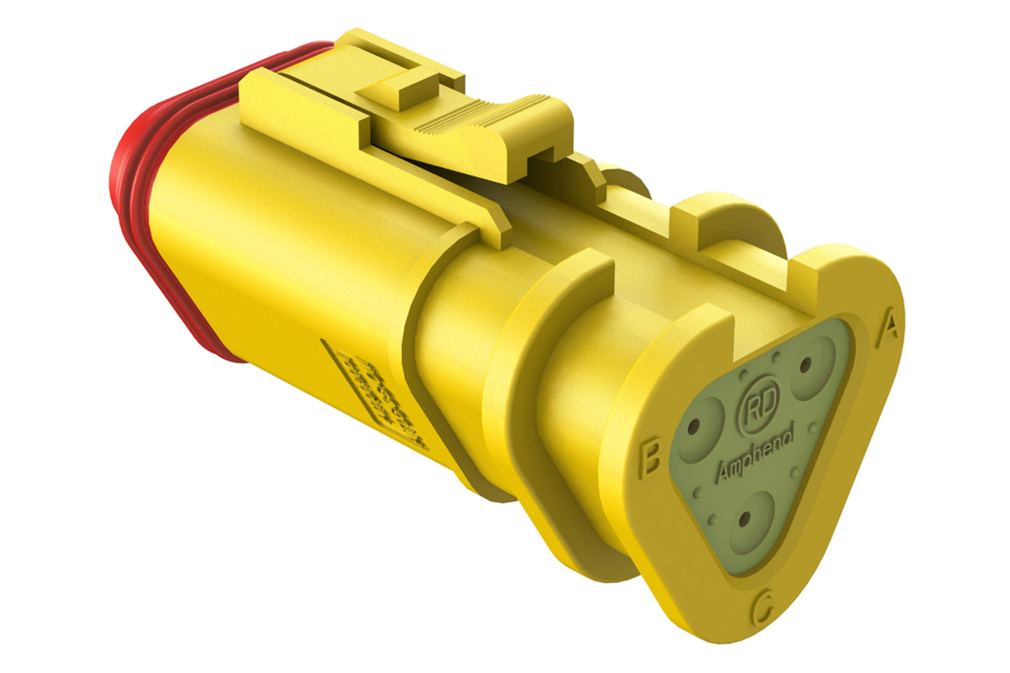 AT06-3S-OMRDYEL 3 Position Overmolded Plug, Socket, Reduced Seal, Yellow