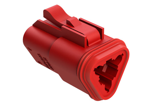 AT06-3S-RD01RED 3-Way Plug, Black Female Connector with Reduced Diameter Seal (E-Seal), Red