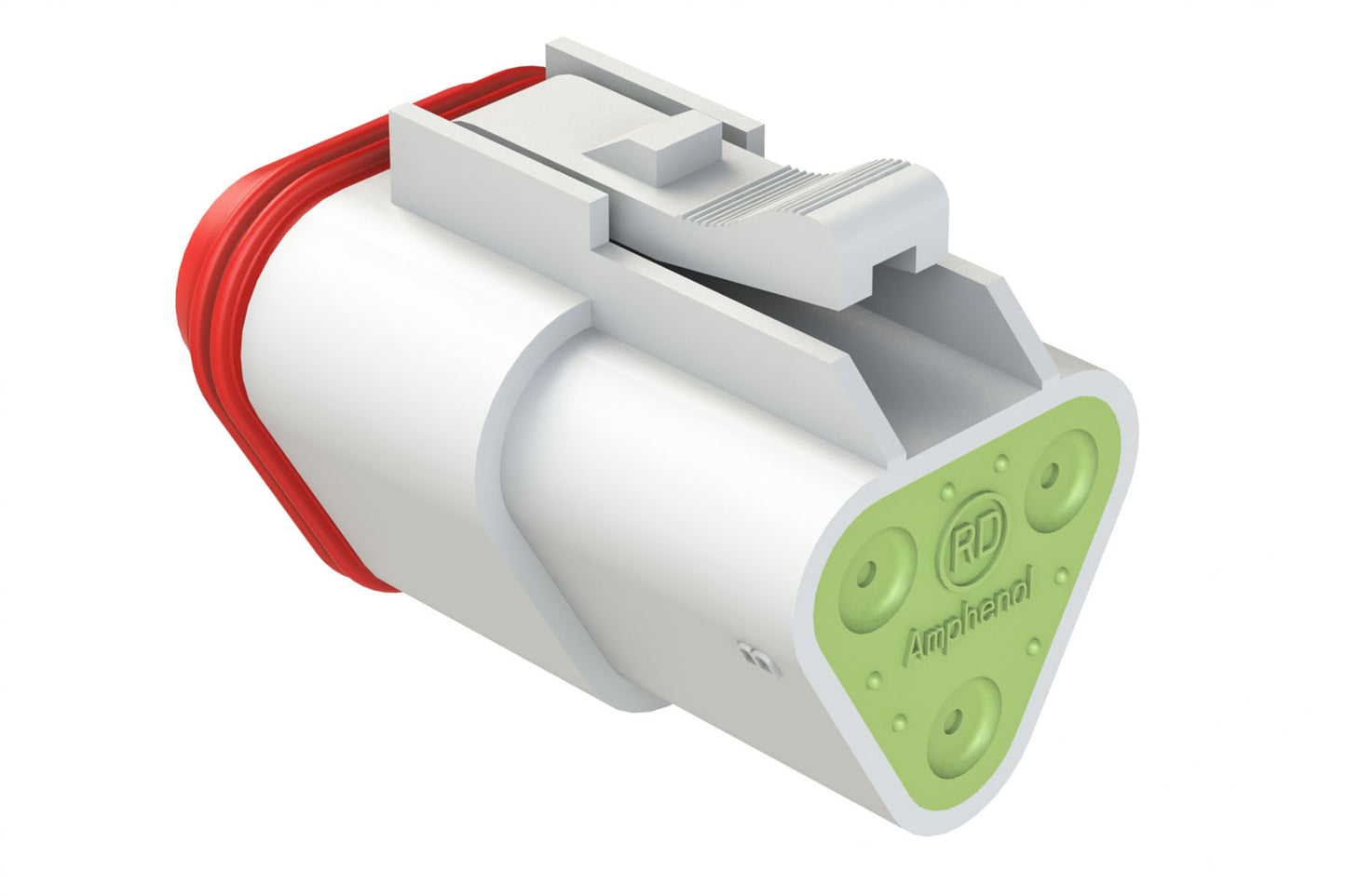 AT06-3S-RD01WHT 3-Way Plug, Black Female Connector with Reduced Diameter Seal (E-Seal), White