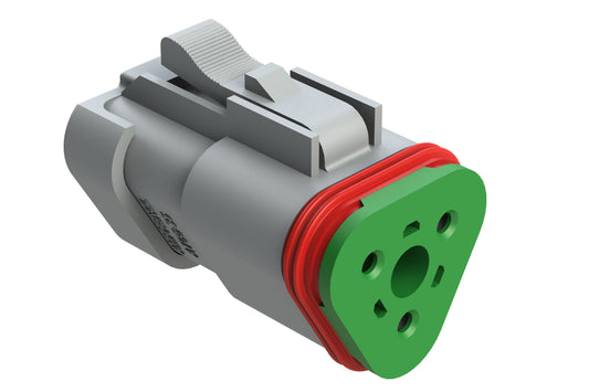 AT06-3S-SS01 3-Way Plug, Female Connector with Solid Rear Grommet and Endcap, Wedgelock included. DT06-3S-C017, DT06-3S-CP01