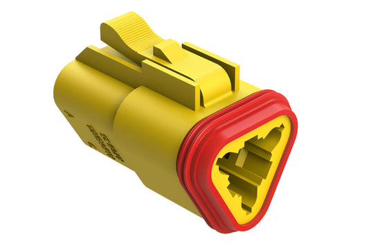 AT06-3S-YEL 3-Way Plug, Female Connector, Yellow