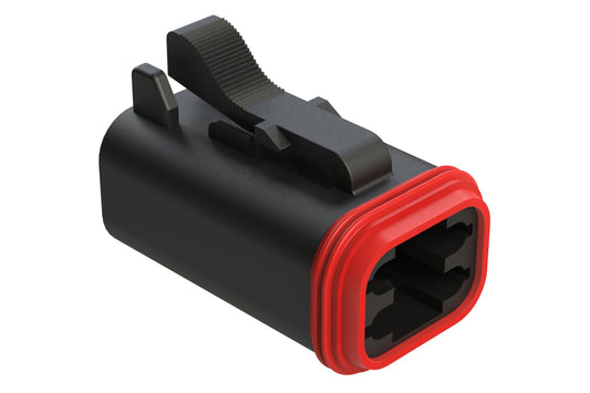 AT06-4S-BLK 4-Way Plug, Female Connector, Black. DT06-4S-E004, DT06-4S-P012