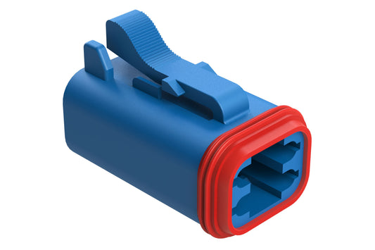 AT06-4S-BLU 4-Way Plug, Female Connector, Blue