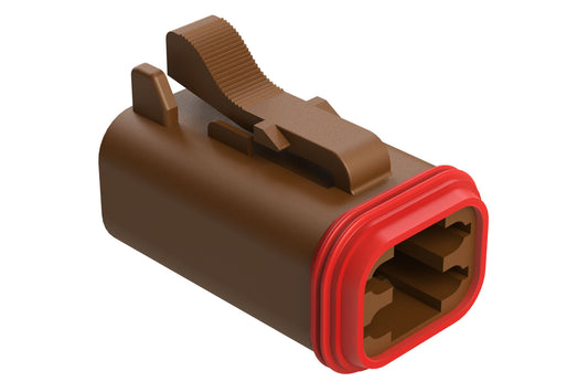 AT06-4S-BRN 4-Way Plug, Female Connector, Brown