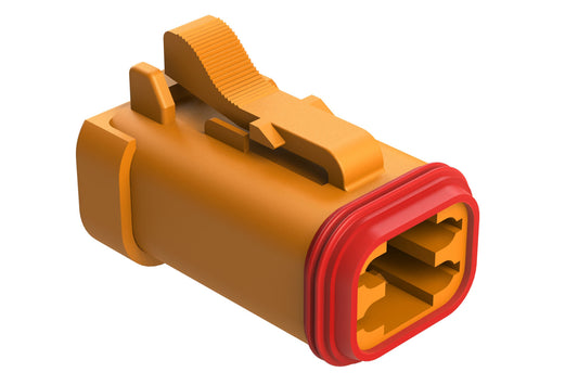AT06-4S-EC01ORG 4-Way Plug, Female Connector with End Cap, Orange