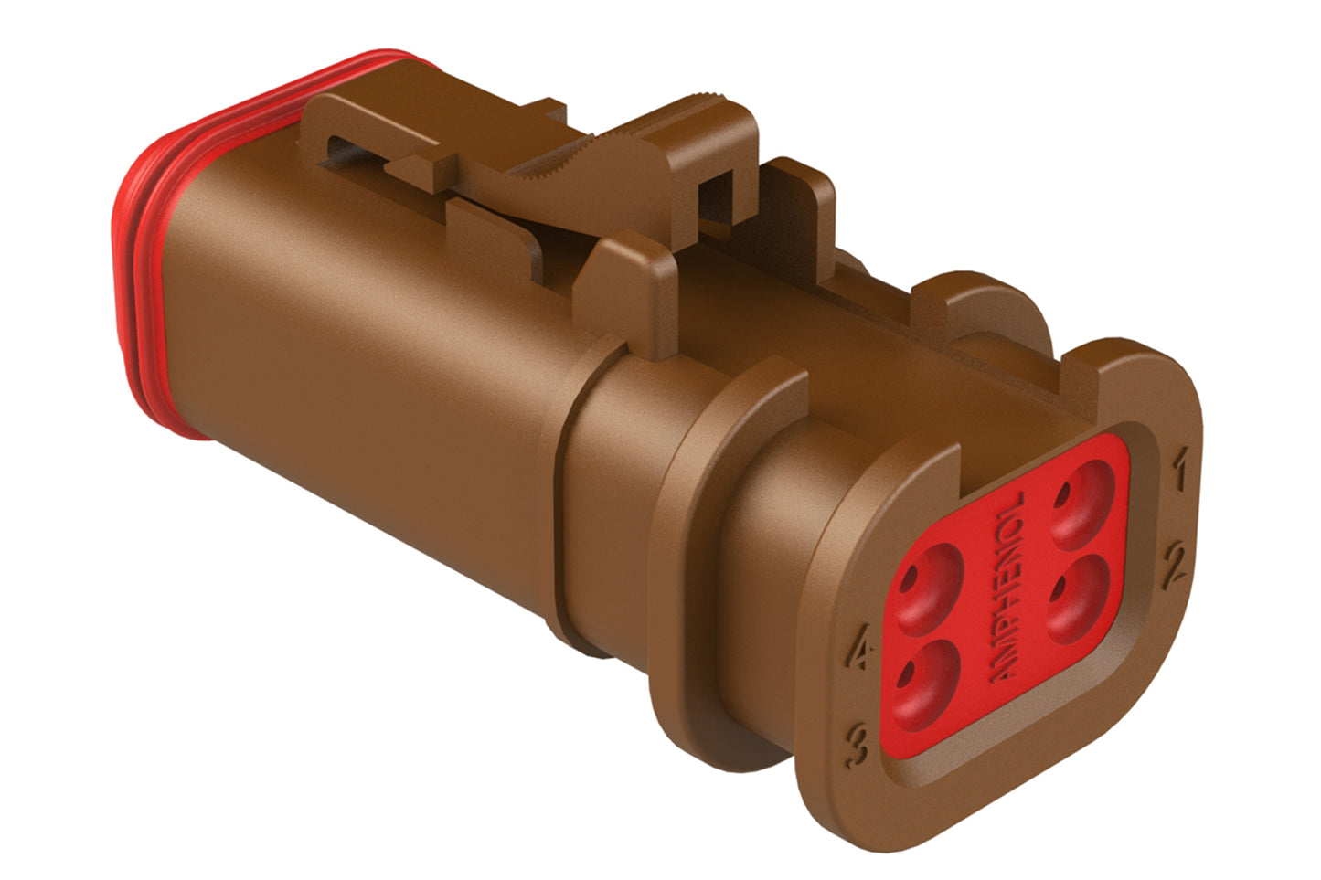 AT06-4S-OMBRN 4 Position, Plug, Socket, Structure Plus™, BROWN