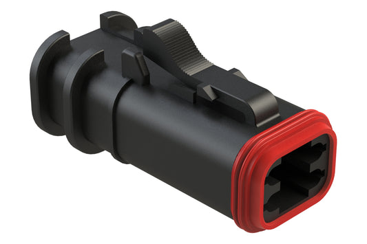 AT06-4S-OMRDBLK 4 Position Overmolded Plug, Socket, Reduced Seal, Black