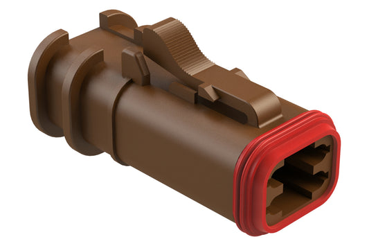 AT06-4S-OMRDBRN 4 Position Overmolded Plug, Socket, Reduced Seal, Brown