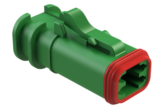 AT06-4S-OMRDGRN 4 Position Overmolded Plug, Socket, Reduced Seal, Green