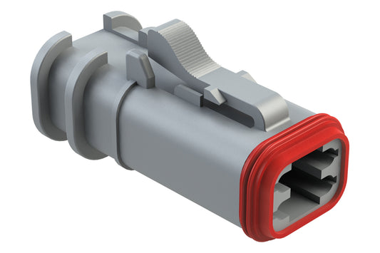 AT06-4S-OMRDGRY 4 Position Overmolded Plug, Socket, Reduced Seal, Grey