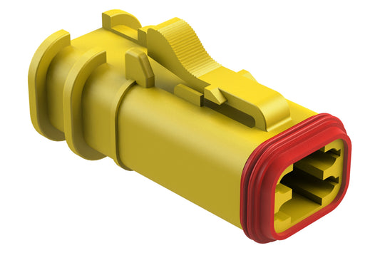 AT06-4S-OMRDYEL 4 Position Overmolded Plug, Socket, Reduced Seal, Yellow