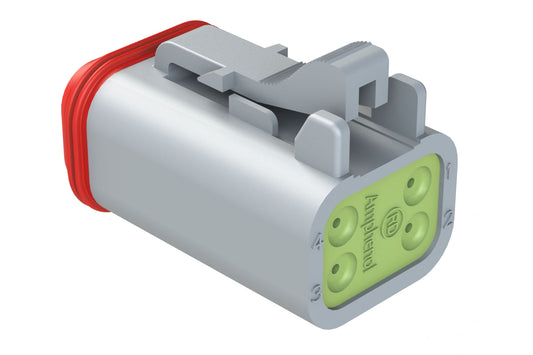 AT06-4S-RD01 4-Way Plug, Female Connector with Reduced Diameter Seal (E-Seal). DT06-4S-C015